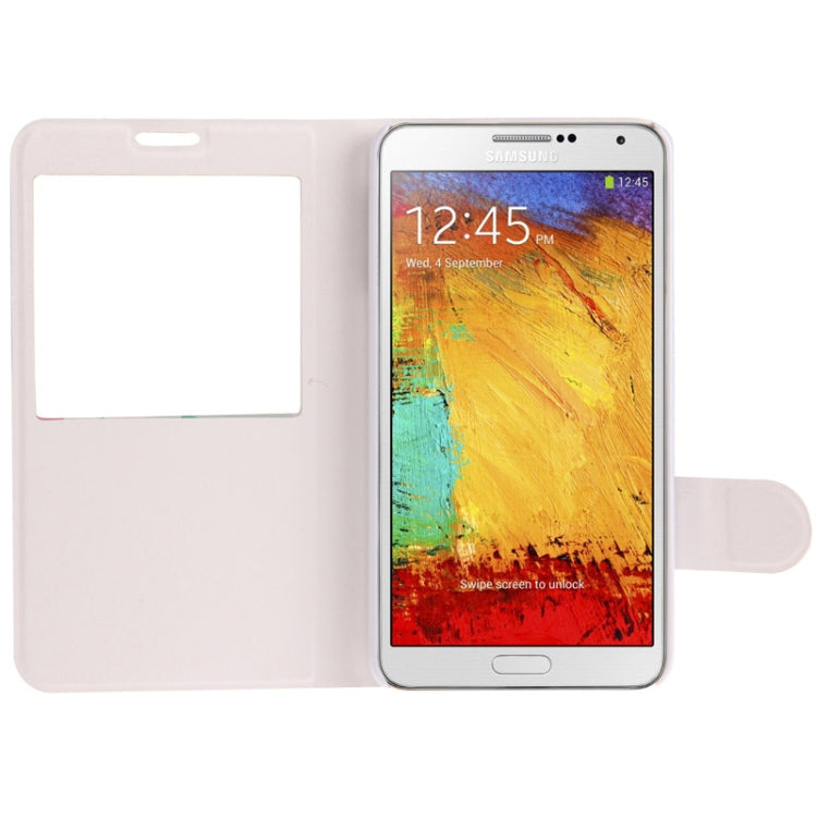 Strawberry Snail Pattern Leather Case with Call Display ID for Galaxy Note III / N9000
