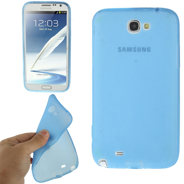 Pure Color Translucent TPU Case with Earphone Anti-dust Plug for Galaxy Note II / N7100
