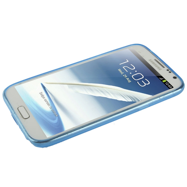 Pure Color Translucent TPU Case with Earphone Anti-dust Plug for Galaxy Note II / N7100