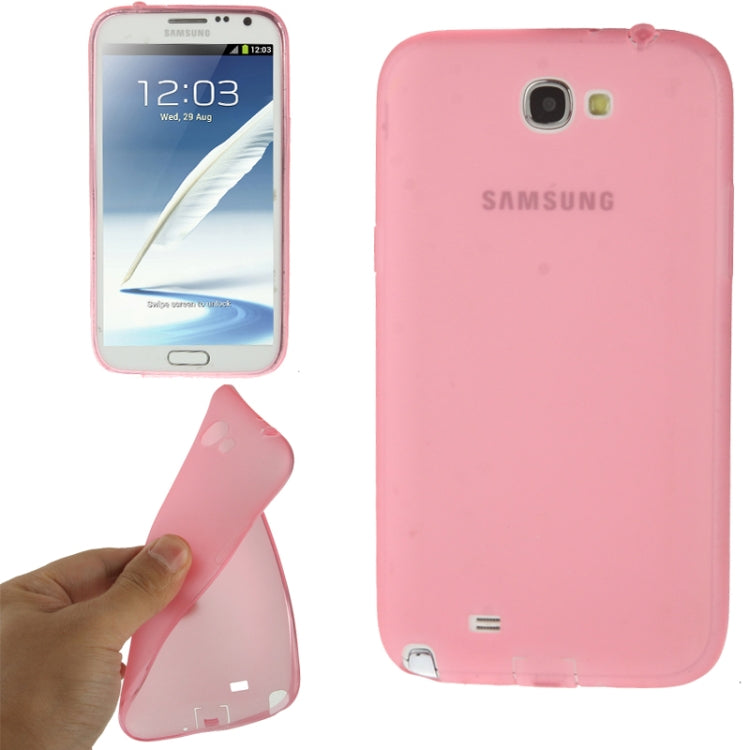 Pure Color Translucent TPU Case with Earphone Anti-dust Plug for Galaxy Note II / N7100