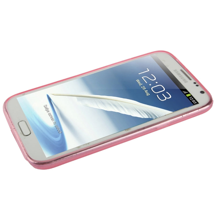 Pure Color Translucent TPU Case with Earphone Anti-dust Plug for Galaxy Note II / N7100