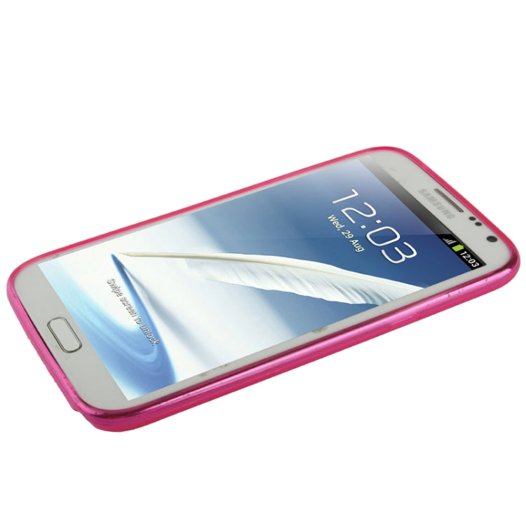 Pure Color Translucent TPU Case with Earphone Anti-dust Plug for Galaxy Note II / N7100