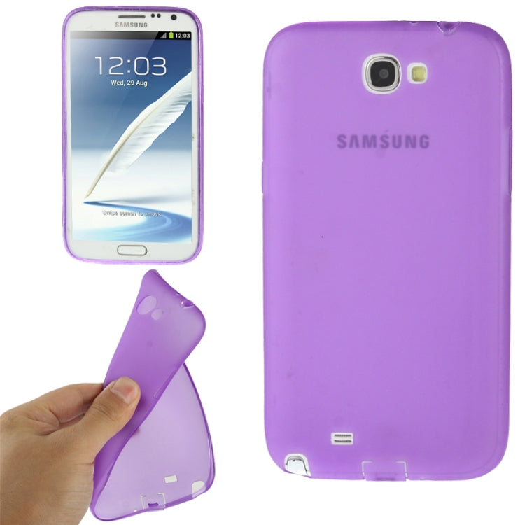 Pure Color Translucent TPU Case with Earphone Anti-dust Plug for Galaxy Note II / N7100