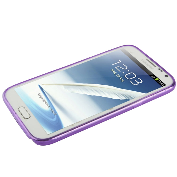 Pure Color Translucent TPU Case with Earphone Anti-dust Plug for Galaxy Note II / N7100