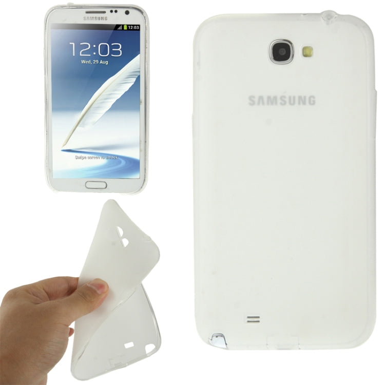 Pure Color Translucent TPU Case with Earphone Anti-dust Plug for Galaxy Note II / N7100