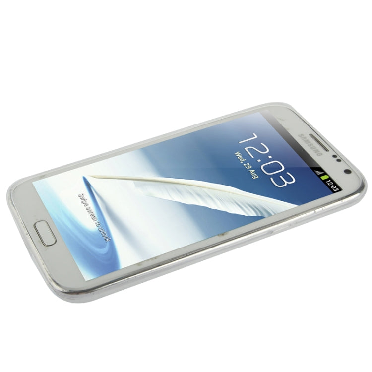 Pure Color Translucent TPU Case with Earphone Anti-dust Plug for Galaxy Note II / N7100