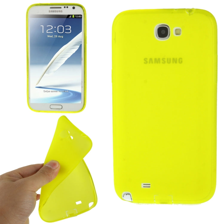 Pure Color Translucent TPU Case with Earphone Anti-dust Plug for Galaxy Note II / N7100