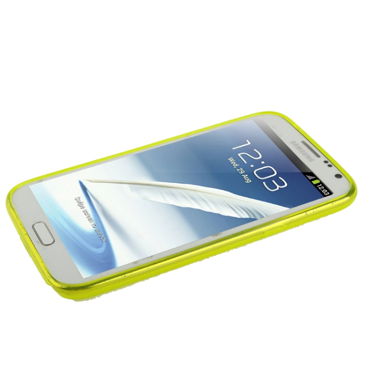 Pure Color Translucent TPU Case with Earphone Anti-dust Plug for Galaxy Note II / N7100
