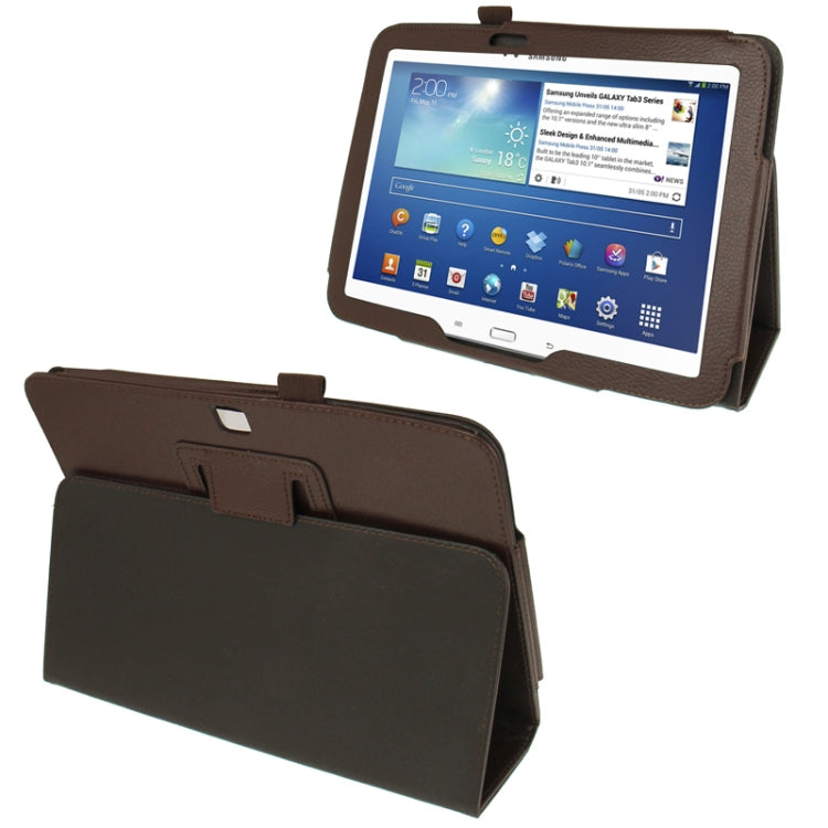 Litchi Texture Leather Case with Holder for Galaxy Tab 3 (10.1) / GT-P5200