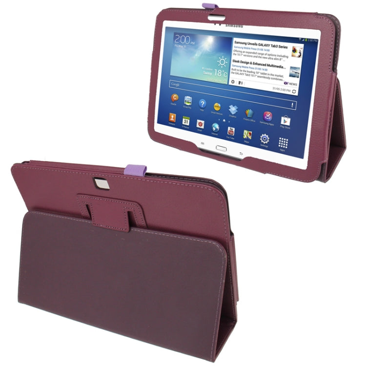 Litchi Texture Leather Case with Holder for Galaxy Tab 3 (10.1) / GT-P5200