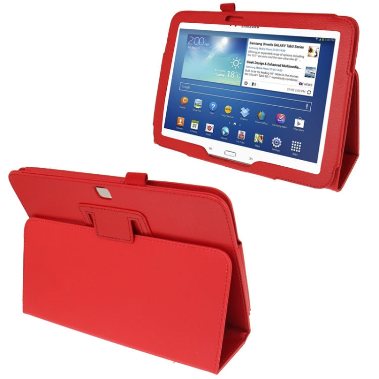 Litchi Texture Leather Case with Holder for Galaxy Tab 3 (10.1) / GT-P5200