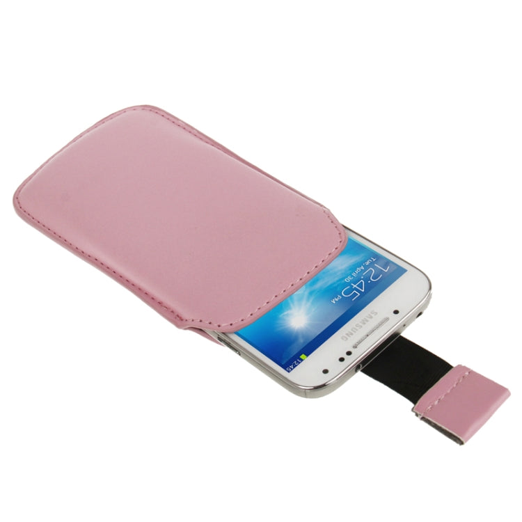 Universal Leather Case Pocket Sleeve Bag with Pull Up Tab for Galaxy S IV mini / i9190 / iPhone 5 & 5C & 5S / Nokia Lumia 820