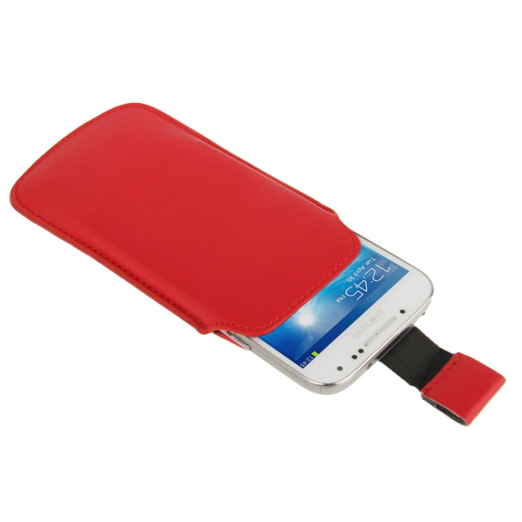 Universal Leather Case Pocket Sleeve Bag with Pull Up Tab for Galaxy S IV mini / i9190 / iPhone 5 & 5C & 5S / Nokia Lumia 820