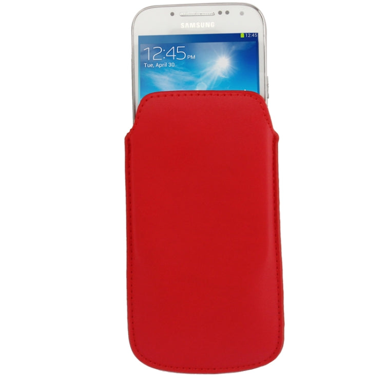 Universal Leather Case Pocket Sleeve Bag with Pull Up Tab for Galaxy S IV mini / i9190 / iPhone 5 & 5C & 5S / Nokia Lumia 820