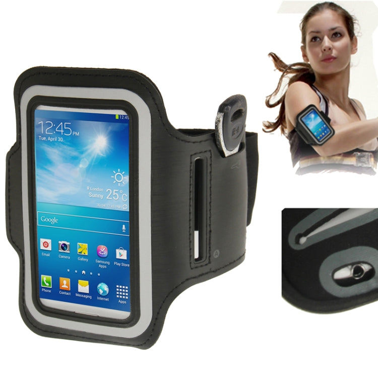 PU Sports Armband Case with Earphone Hole & Key Pocket for Galaxy S IV mini / i9190