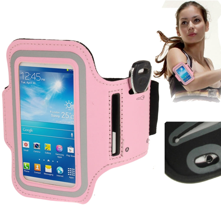 PU Sports Armband Case with Earphone Hole & Key Pocket for Galaxy S IV mini / i9190