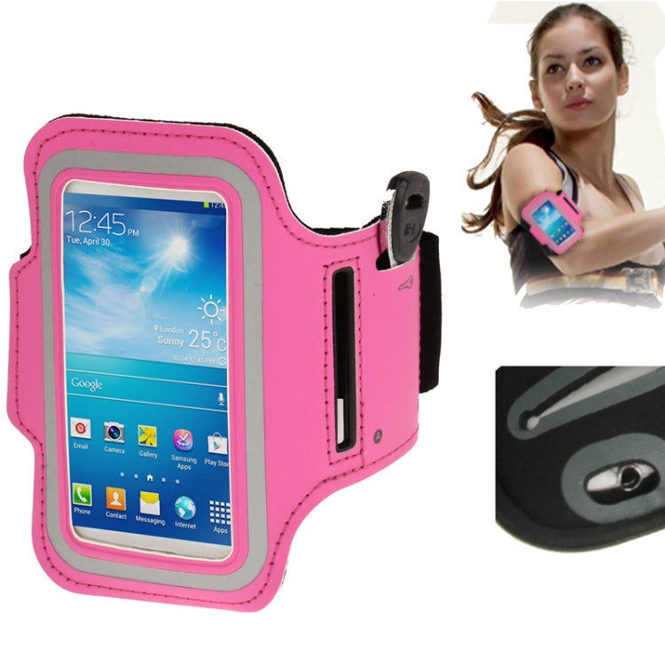 PU Sports Armband Case with Earphone Hole & Key Pocket for Galaxy S IV mini / i9190