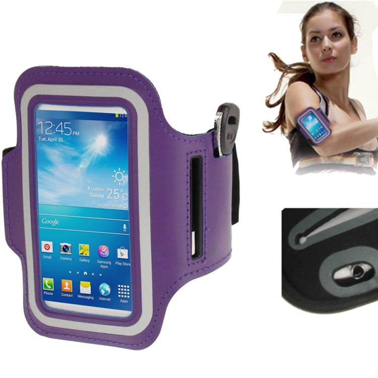 PU Sports Armband Case with Earphone Hole & Key Pocket for Galaxy S IV mini / i9190