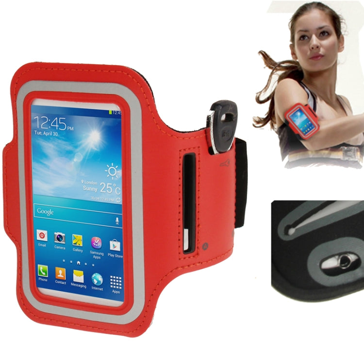 PU Sports Armband Case with Earphone Hole & Key Pocket for Galaxy S IV mini / i9190