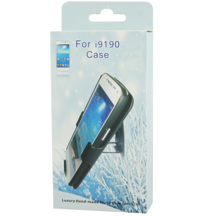 Plastic Case with Holder for Galaxy S IV mini / i9190(Black)
