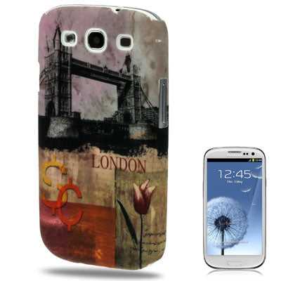 London Pattern Scrub Plastic Protection Case for Galaxy SIII / i9300