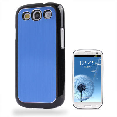 Metal Wire Drawing Folding Surface Plastic Case for Galaxy SIII / i9300