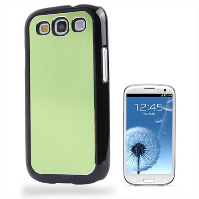 Metal Wire Drawing Folding Surface Plastic Case for Galaxy SIII / i9300