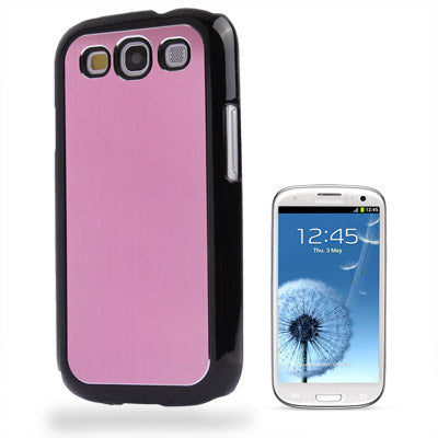 Metal Wire Drawing Folding Surface Plastic Case for Galaxy SIII / i9300