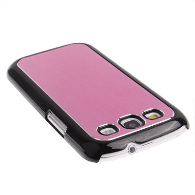 Metal Wire Drawing Folding Surface Plastic Case for Galaxy SIII / i9300