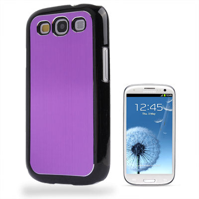 Metal Wire Drawing Folding Surface Plastic Case for Galaxy SIII / i9300