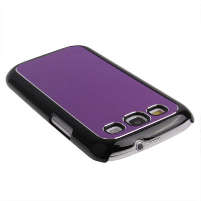 Metal Wire Drawing Folding Surface Plastic Case for Galaxy SIII / i9300