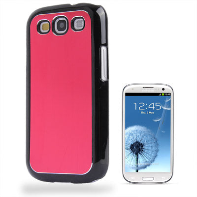 Metal Wire Drawing Folding Surface Plastic Case for Galaxy SIII / i9300