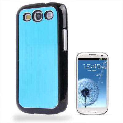 Metal Wire Drawing Folding Surface Plastic Case for Galaxy SIII / i9300