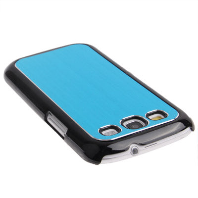 Metal Wire Drawing Folding Surface Plastic Case for Galaxy SIII / i9300