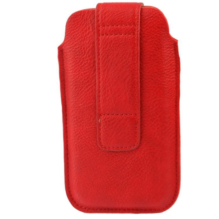 Universal Leather Case Pocket Sleeve Bag with Earphone Pocket for iPhone X , iPhone 6 & 5, Galaxy S6 edge / S6 / S5 / S IV, Huawei P8, HTC One / G23, Sony LT29i / L36h / M35h, LG, Nokia, Size: 15x8.8cm