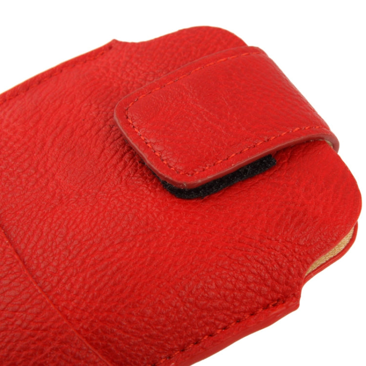 Universal Leather Case Pocket Sleeve Bag with Earphone Pocket for iPhone X , iPhone 6 & 5, Galaxy S6 edge / S6 / S5 / S IV, Huawei P8, HTC One / G23, Sony LT29i / L36h / M35h, LG, Nokia, Size: 15x8.8cm