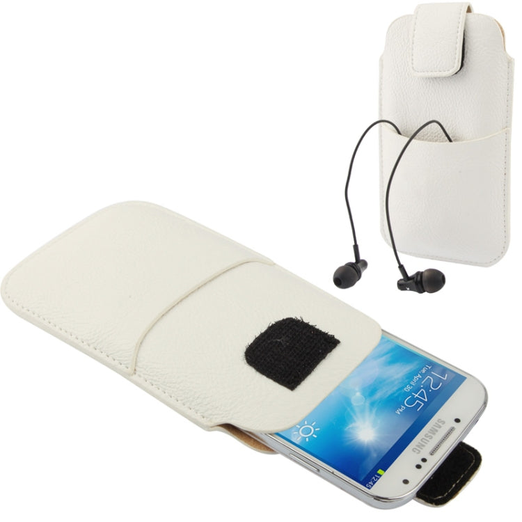 Universal Leather Case Pocket Sleeve Bag with Earphone Pocket for iPhone X , iPhone 6 & 5, Galaxy S6 edge / S6 / S5 / S IV, Huawei P8, HTC One / G23, Sony LT29i / L36h / M35h, LG, Nokia, Size: 15x8.8cm