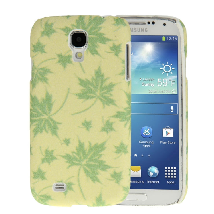 Crystal Frosted Maple Leaves Pattern Plastic Case for Galaxy S IV / i9500(Light Yellow)