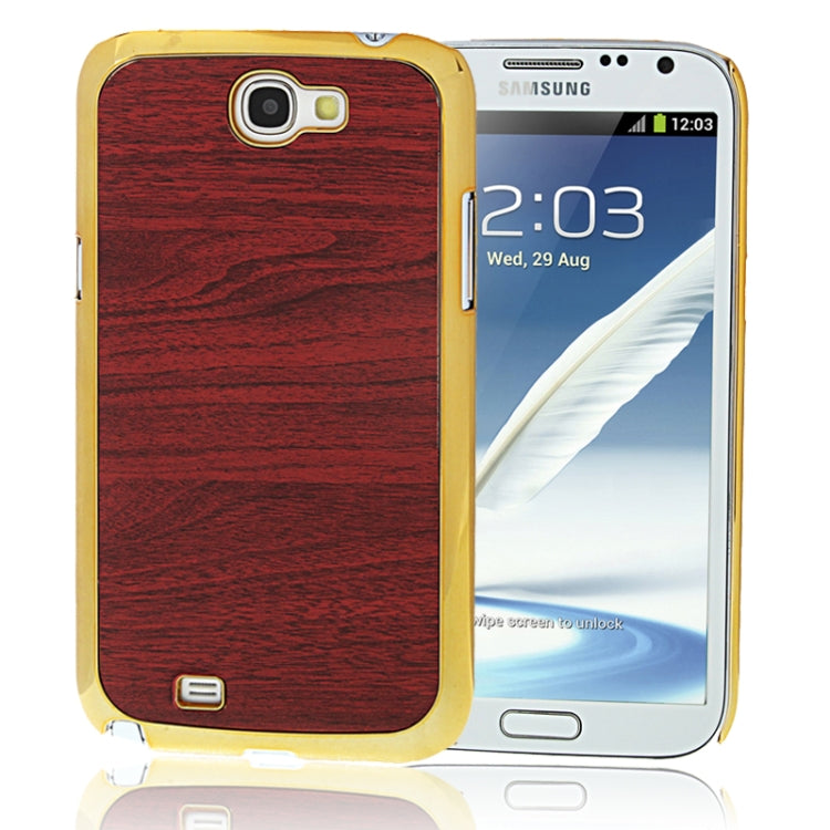 Wood Texture Plating Plastic Case for Galaxy Note II / N7100