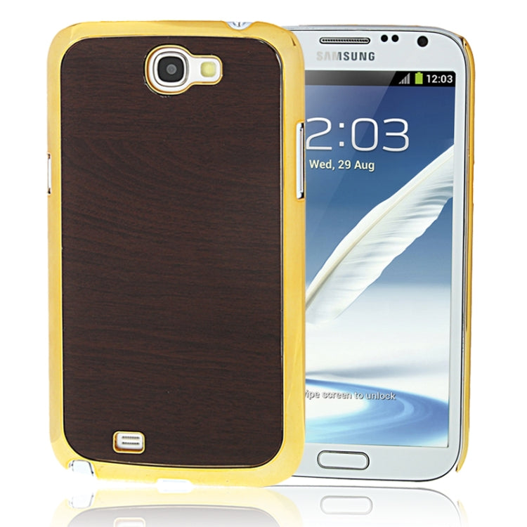 Wood Texture Plating Plastic Case for Galaxy Note II / N7100