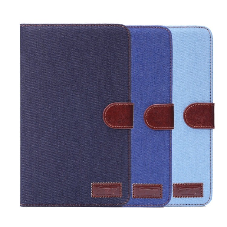 Denim Texture Leather Case with Credit Card Slots & Holder for Galaxy Tab 4 7.0 / SM-T230(Baby Blue)