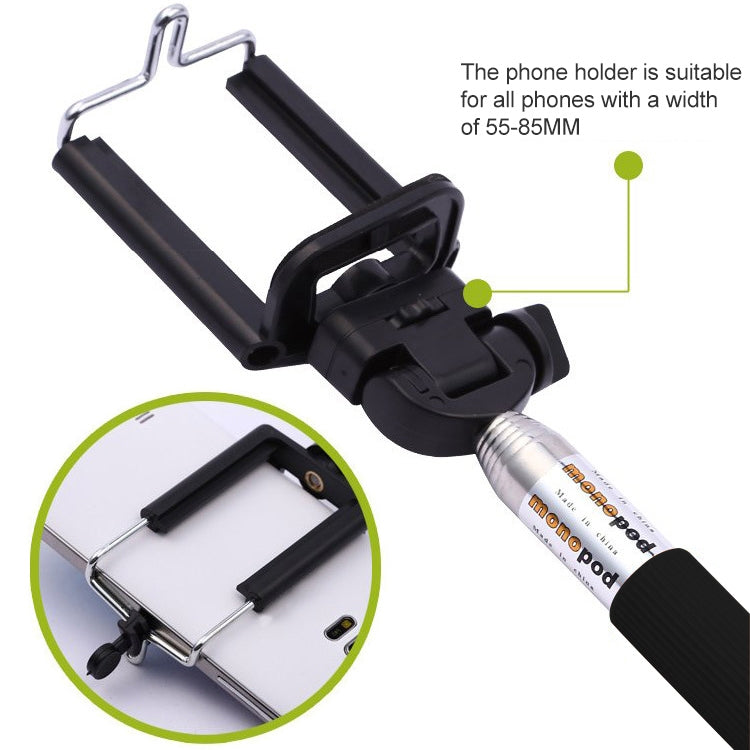 Extendable Handheld Monopod / Adjustable Handheld Selfie Monopod for Camera / iPhone / Galaxy(Black)