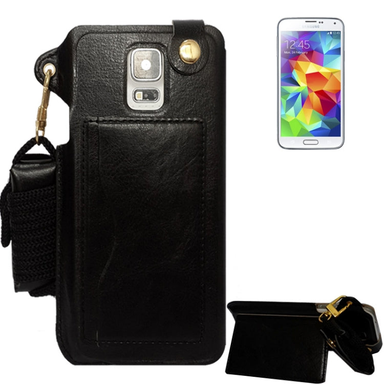 Crazy Horse Texture Touch Screen Vertical Style Universal Case with Lanyard & Earphone Winder for Galaxy S5 & G900