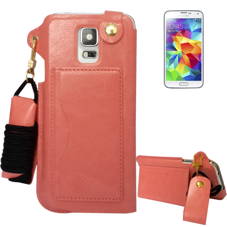 Crazy Horse Texture Touch Screen Vertical Style Universal Case with Lanyard & Earphone Winder for Galaxy S5 & G900