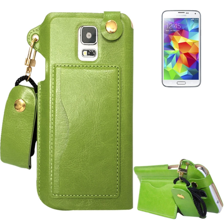 Crazy Horse Texture Touch Screen Vertical Style Universal Case with Lanyard & Earphone Winder for Galaxy S5 & G900