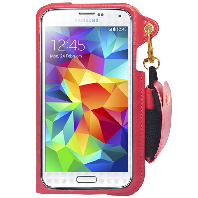 Crazy Horse Texture Touch Screen Vertical Style Universal Case with Lanyard & Earphone Winder for Galaxy S5 & G900