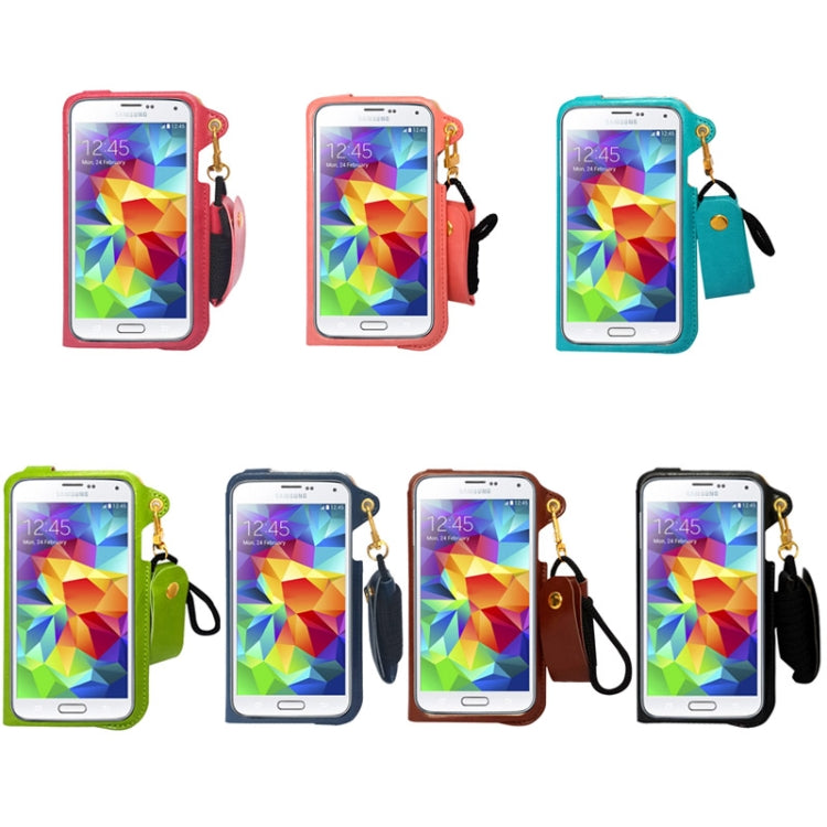 Crazy Horse Texture Touch Screen Vertical Style Universal Case with Lanyard & Earphone Winder for Galaxy S5 & G900