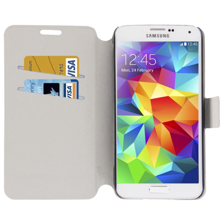 Hairline Texture Flip Leather Case with Card Slots & Holder for Galaxy S5 / G900