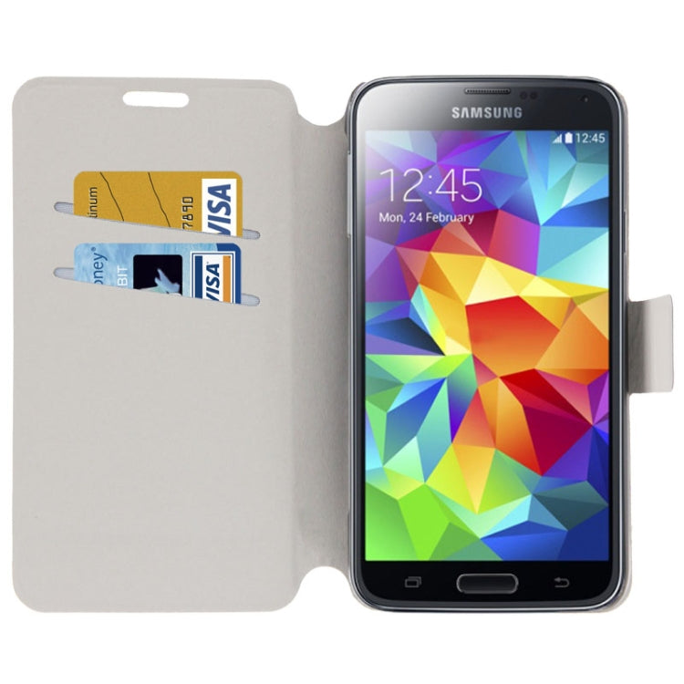 Hairline Texture Flip Leather Case with Card Slots & Holder for Galaxy S5 / G900