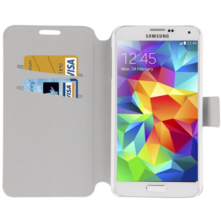 Hairline Texture Flip Leather Case with Card Slots & Holder for Galaxy S5 / G900